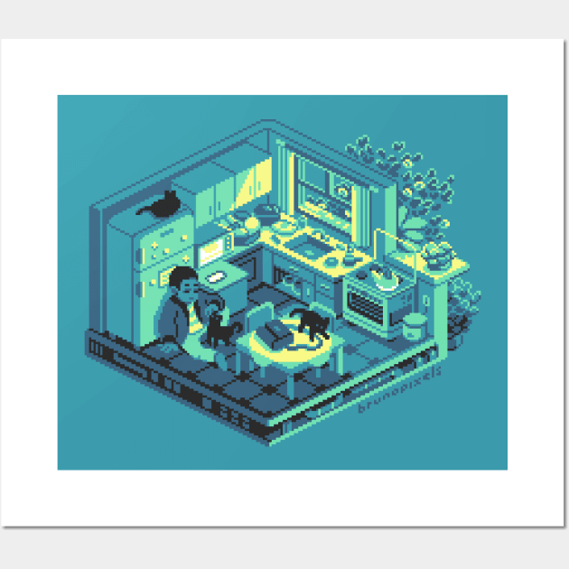 isometric room III Wall Art by brunopixels